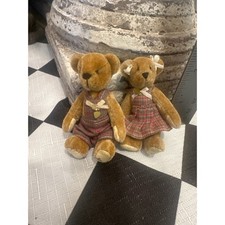Vintage Miniature Ganz Cottage Collectibles Artist Teddy Bear Pair Jointed set 2
