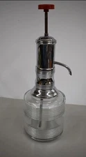 Vintage 50s Park Sherman Chrome Glass Liquor Pump Dispenser