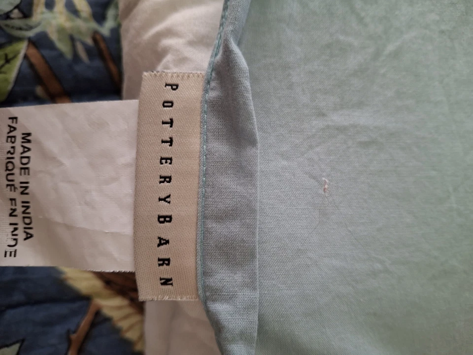 Fundas acolchadas de algodón orgánico estándar POTTERY BARN ~ pájaros y flores ~  Foto 2 de 4