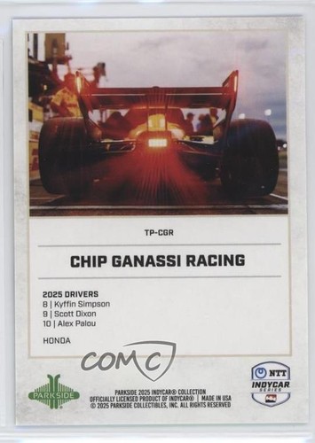 2025 Parkside NTT IndyCar Collection Sparkle Foil Chip Ganassi Racing a2v - Picture 2 of 3
