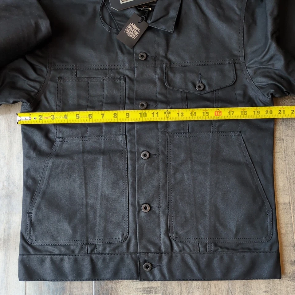 Nueva chaqueta cruiser Filson para hombre de tela de hojalata forrada corta negra talla pequeña Foto 4 de 4