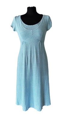 Türkises Stillkleid Umstands-Jerseykleid Gr.M von Pomkin Paris All-over Dots