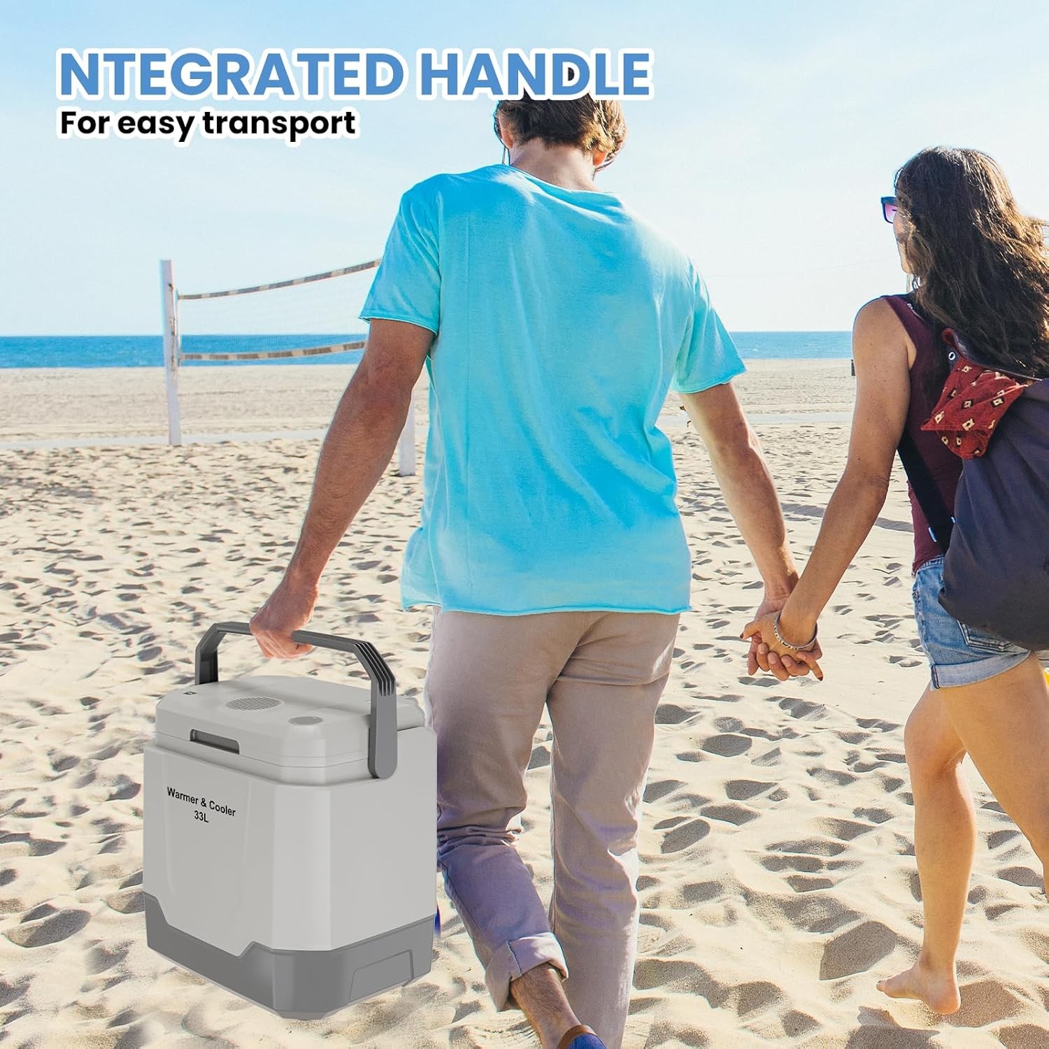 Portable Electric Cooler Warmer 12V/110V Dual-Power Car Refrigerator 35Quart/33L