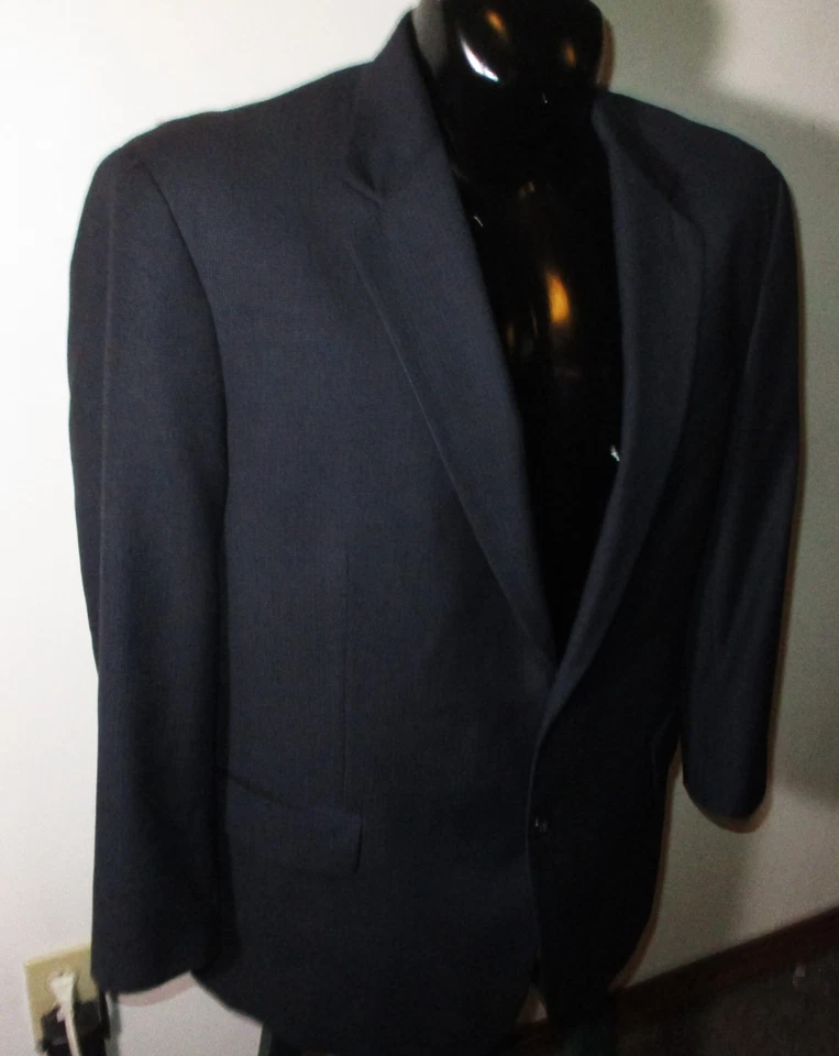 JOS. A. BANK Navy Blue 100% Wool 2 Pc Suit Men's Size 44 Short, 36X26 - Image 4 of 4