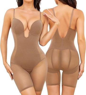 Slimers Backless Shapewear Strapless Bodysuit LowBack BodyShaper size M (Coffee)
