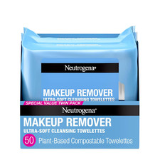 Neutrogena Ultra-Soft Makeup Remover Wipes 50-ct Twin Pack Micellar Alcohol-Free