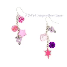 My Little Pony Twilight Sparkle Earrings Charms Mismatched Drop Purple Hasbro 
