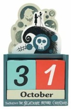 Disney The Nightmare Before Christmas Calendar Perpetual Wooden Block Jack Sally