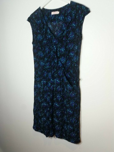 BUTTERFLY MATTHEW WILLIAMSON DRESS SIZE 10 STARS BLACK BLUE SHIFT DESIGNER k8 - Picture 3 of 8