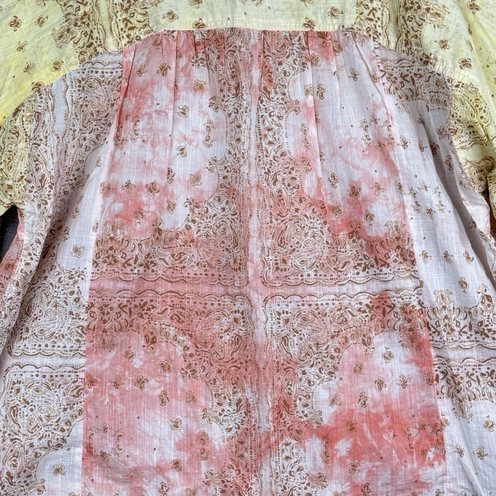 Anthropologie Pilcro The Tavi Batik Print Blouse Womens X-Small Shirt Top Boho