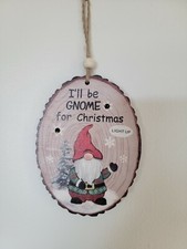 Ganz wood Light up I'll Be Gnome for Christmas Ornaments
