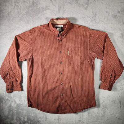 Columbia Shirt Mens Large Brown Button Down Plaid Check Western Hike Gorpcore