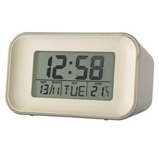 Acctim Alta Silent Alarm Clock with Day / Date / Temperature Snooze & Back Light