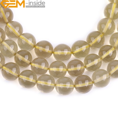 Genuine Natural Lemon Clear Quartz Round Loose Beads Jewellery Making 15" - Picture 9 of 27