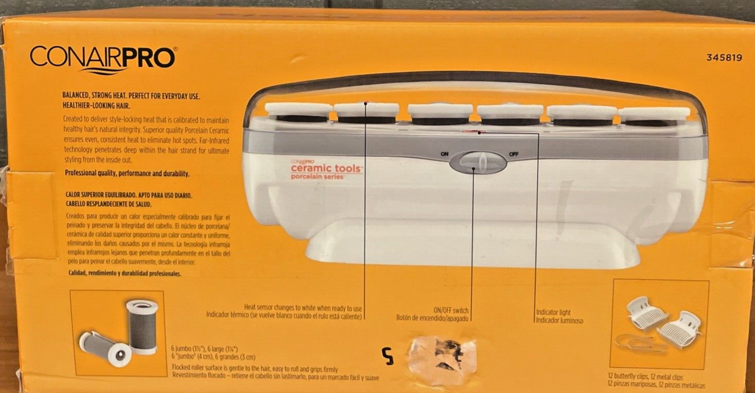 Conair Pro Ceramic Tools Porcelain Series Roller Hair Setter, 12 Count New in Bo eBay