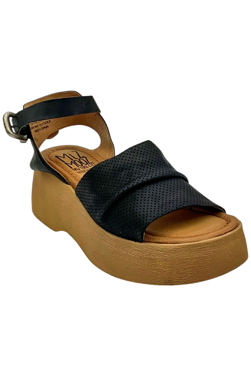 【WOOHWA】MALLON LEATHER PT Miz Mooz Leather Platform Sandals Wonder Black | eBay
