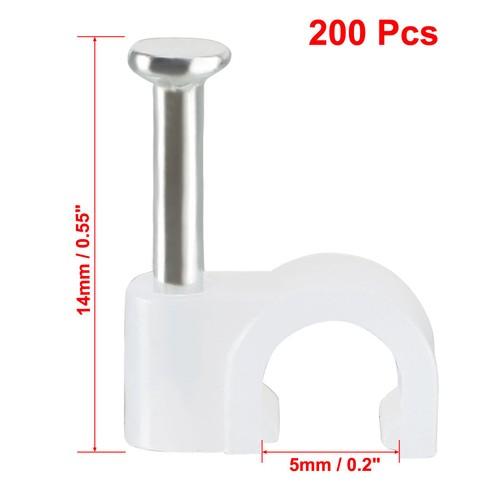 200stk.Wandmontage Koax Elektrisch Kabel Klipp Befestigung Sattel 5mmBreite weiß - Bild 2 von 3