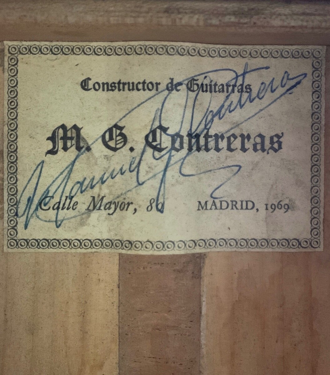 Vintage 1969 Manuel Contreras Flamenco Blanca Guitar, Collector's