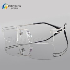 Titanium Alloy Rimless Reading Glasses Polycarbonate UV 420cut Anti-Blue Reader