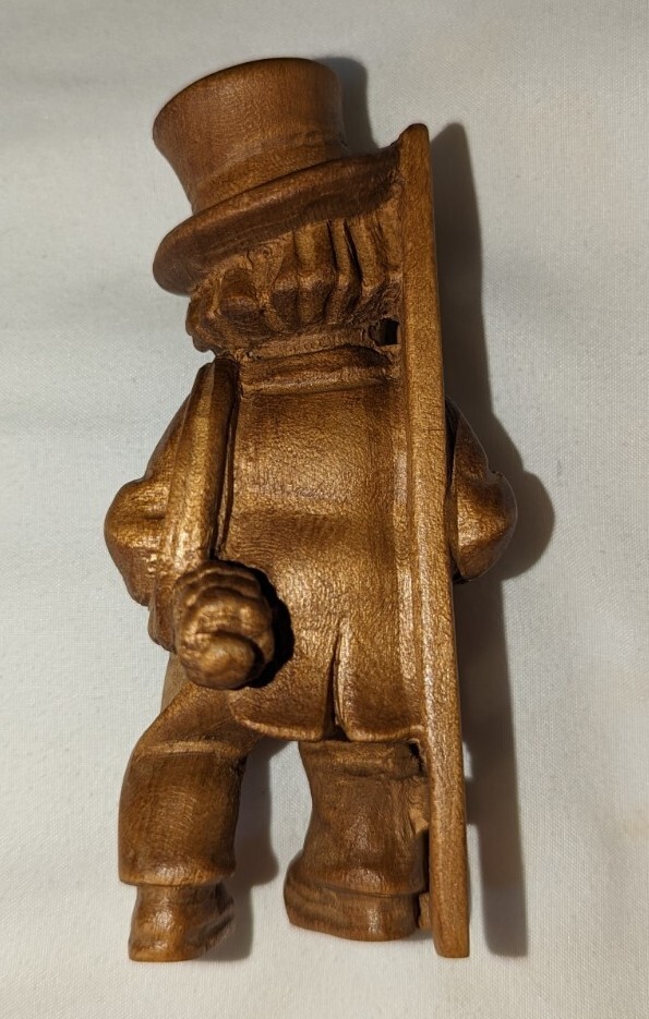 Vintage Handmade German Chimney Sweep Wood Carved Figurine 4.25