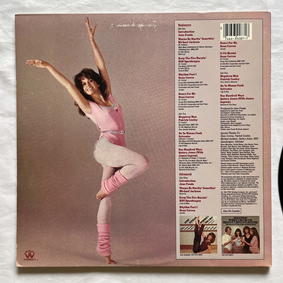 Jane Fonda's Workout Record - Michael Jackson, Sylvester,REO Speedwagon 2xLP - Image 3 of 4
