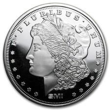 1 oz .999 Fine Silver Sunshine Mint Morgan Dollar Round - MintMark SI 87.43 per troy oz