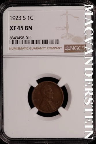 1923-S Lincoln Wheat Cent - NGC XF 45 BN - Scarce  No Reserve  #SLH46