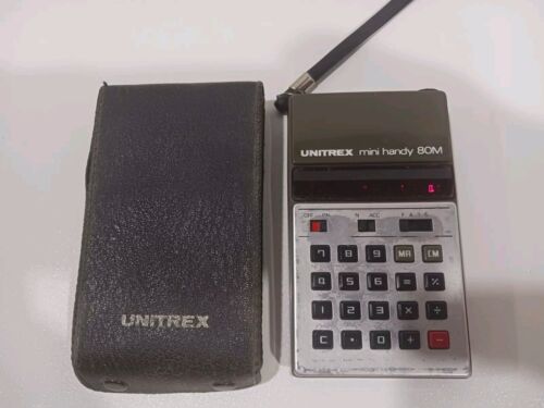Unitrex Mini Handy 80M Digital Calculator W/ Case - Made In Japan