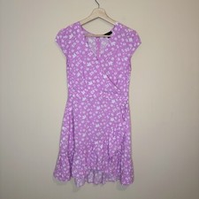 J. Crew Bubblegum Floral Ruffle-Front Mini Dress in Soft Rayon Size 6