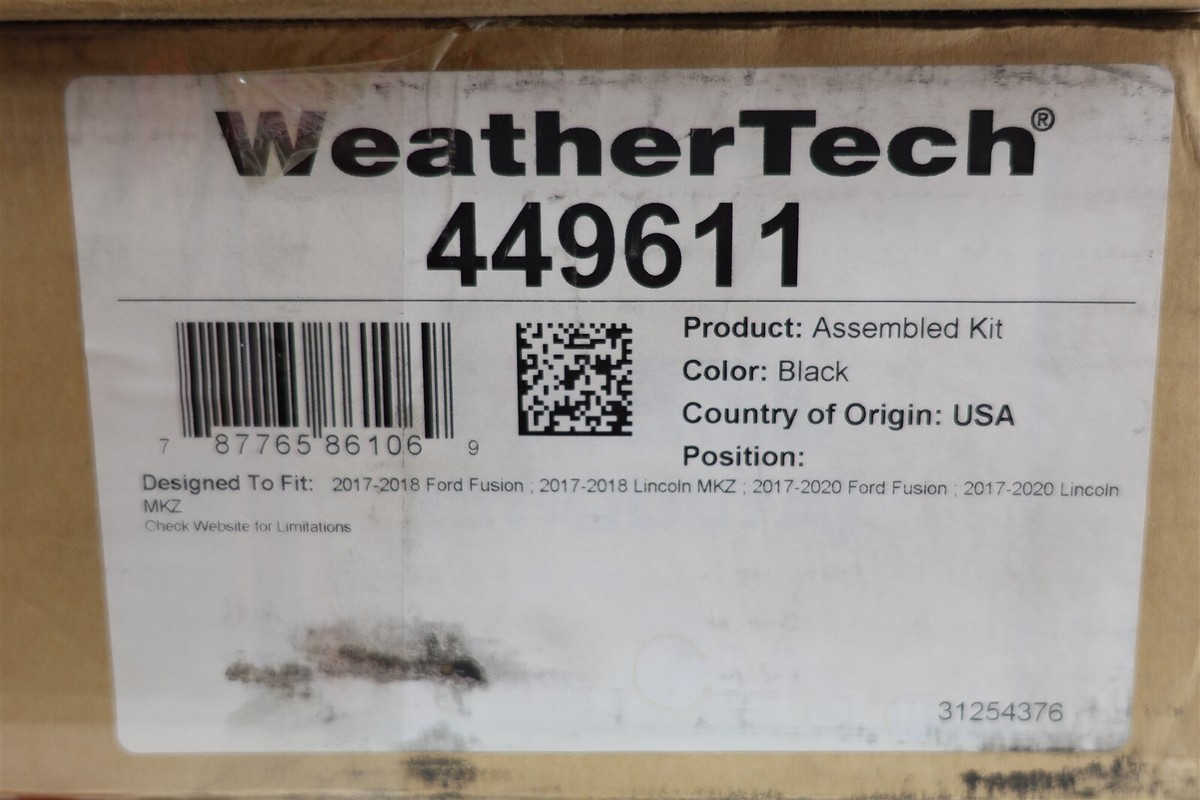 NEW WeatherTech Front Floor Liner Set Black 449611 Fusion