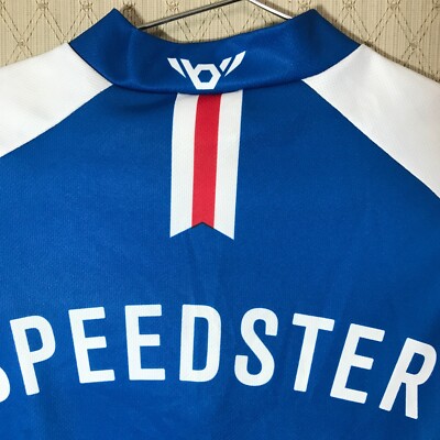 Maillot Cycliste Twin Six SPEEDSTER Homme Taille L - 3/4 Zip - Rouge, Blanc, Bleu - Polyester - Excellent état