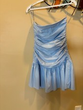 Windsor Strapless Mini Skater Dress for women Size Large Blue in Color 