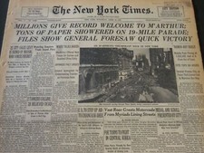 1951 APRIL 21 NEW YORK TIMES - MILLIONS GIVE RECORD WELCOME TO M'ARTHUR- NT 5844