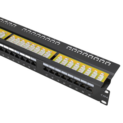 24 Port Vertikal Auflege CAT6 Patch Panel 48.3cm Netzwerk UTP &cable Management