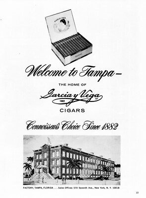 1966 GARCIA y VEGA CIGARS 1-Page MAGAZINE AD Connoisseur's Choice Since 1882