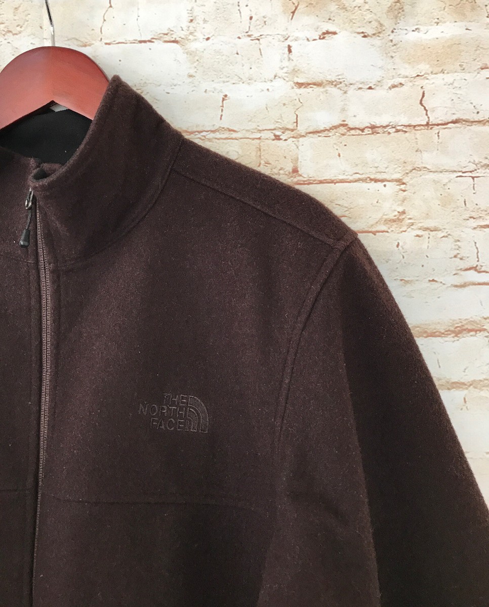 The North Face Clint Wool Blend Full Zip Jacket RARE - Chocolate