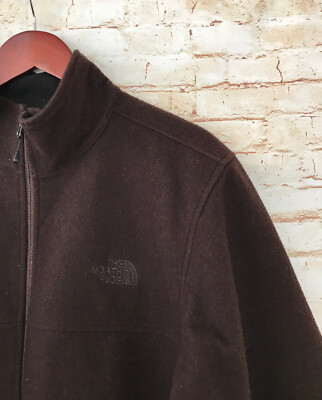 The North Face Clint Wool Blend Full Zip Jacket RARE - Chocolate