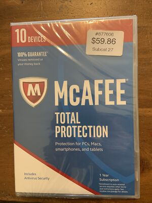 McAfee Total Protection 2017 1 Year 10 Devices