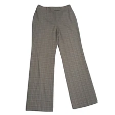 Madison Studio Savannah Fit  Sz 6 Dress Pants ~ Light Gray Plaid ~ Mid Rise