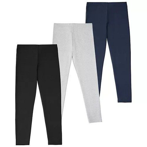 Member's Mark Mädchen 3er Pack Leggings Gr. XS 4/5 schwarz grau marine