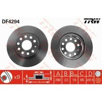 TRW 2X Bremsscheibe Vorne 280 BelüFtet FüR VW Golf V 1K1 5K1 5M1 521