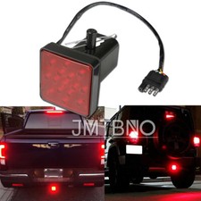 2" 15 LED 4 Way Truck Trailer Tow Hitch Cover Light Stop Tail Light Brake Lights