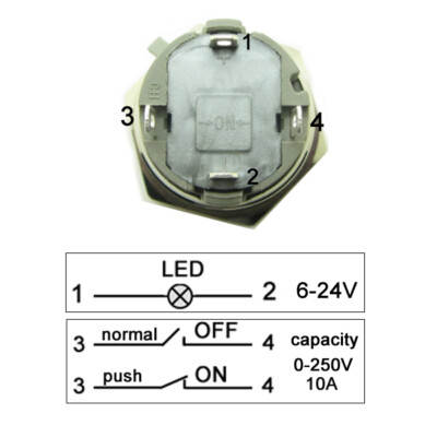 Interruttore A Pulsante In Metallo Impermeabile, 12 V 24 V - Foto 8