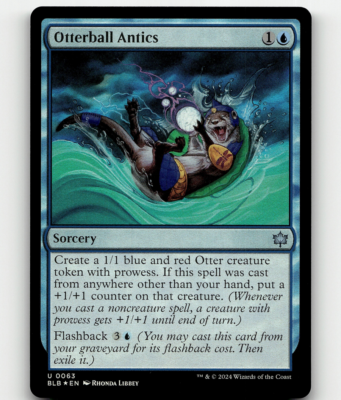 mtg bloomburrow otter cards Kitsa, Otterball Elite (Showcase) [Bloomburrow] Bloomburrow (BLB) #235 Illustrated by Raluca Marinescu Magic Alania, Divergent Storm (Borderless) (Raised