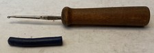Vintage Wood Handled Boye Crochet Hook 1 with Protective Cap