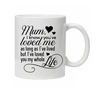 Neuheit Tasse schönes Zitat Mama ich weiß dich liebst mich sentimental verpackt Weihnachten