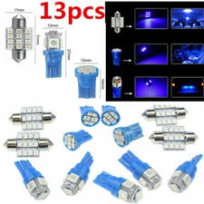 Blue LED Lights 13Pcs Interior Package Kit for Nissan License Plate Lamp Bulbs