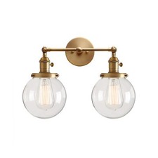 PERMO Double Sconce Vintage Industrial Antique 2-Lights Wall Sconces with Dua...