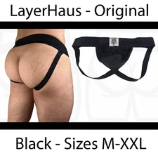Men’s Black Jockstrap – Sexy Fit by Layerhaus – Cotton – UK Stock – 24hr Tracked