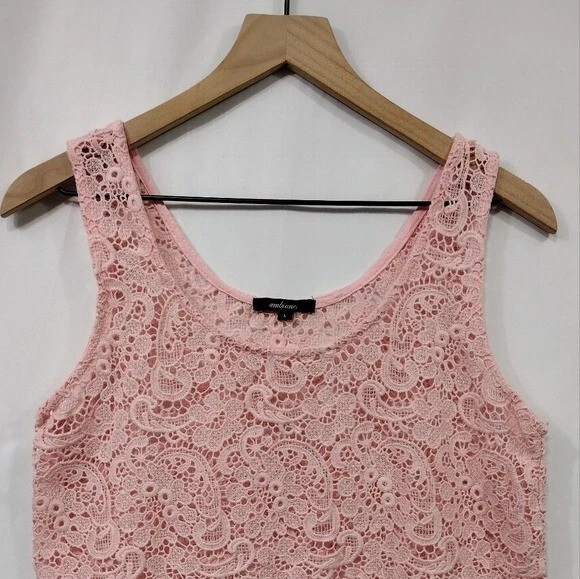 Regata Feminina Ambiance Renda Paisley L Rosa Barbiecore Retrô Anos 90 Ano Novo sem etiquetas - Imagem 2 de 4